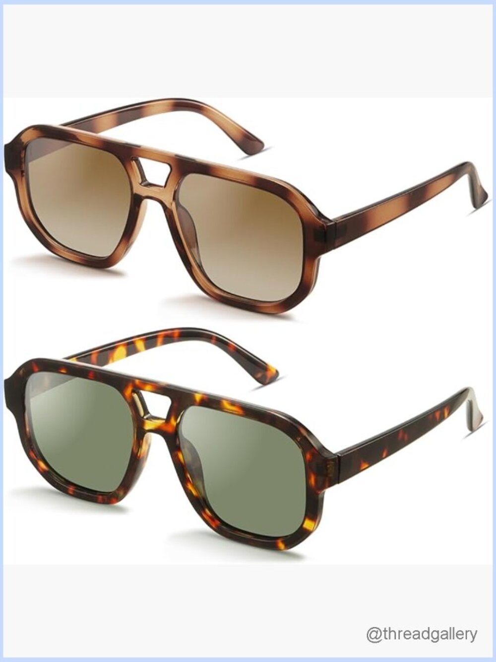 Polarized Square Aviator Sunglasses UV400 Protection Retro Oversized Shades